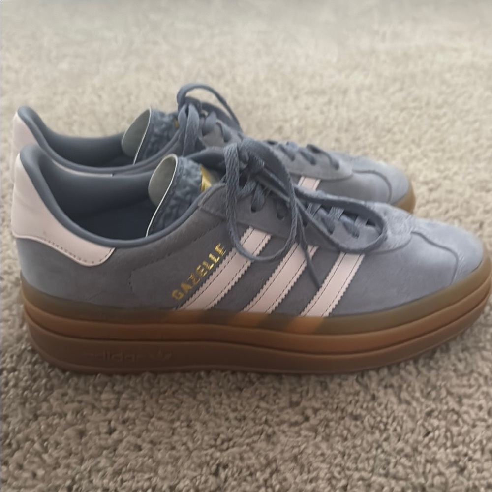 adidas Gazelle Platform Sneakers - Blue & White